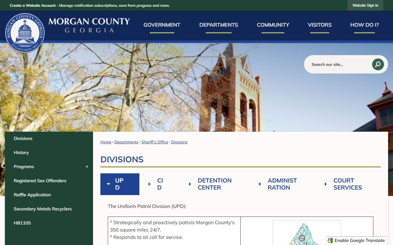 Morgan County Detention Center inmate records division page